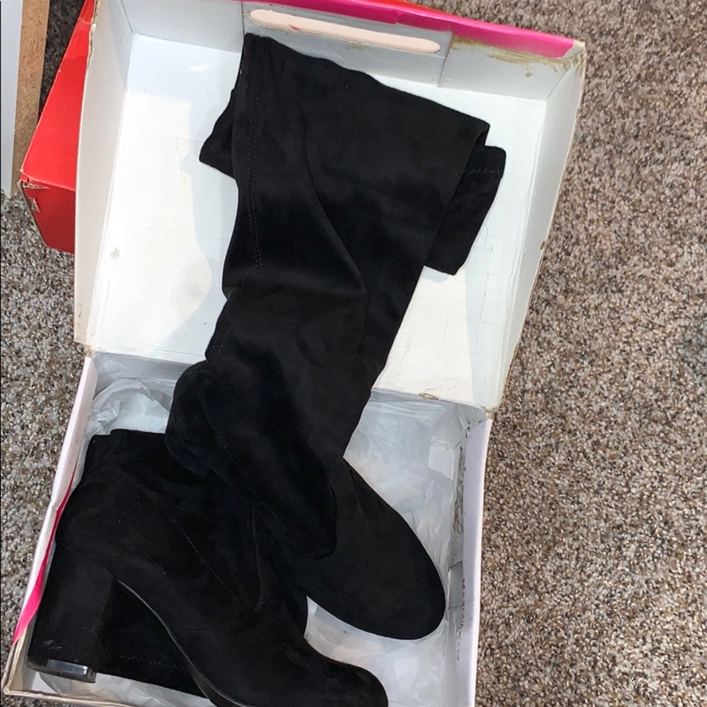 Black Thigh High Boots